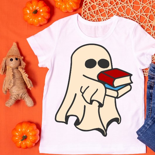 Bookworm Ghost Halloween T-Shirt