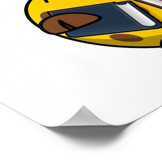 Bookworm Giraffe Art Poster (Ecke)