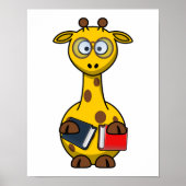 Bookworm Giraffe Art Poster (Vorne)