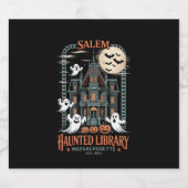 Bookworm Halloween Shirt Spuk Library Schaumweinetikett (Einzelnes Label)