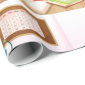 Bookworm in Class Wrapping Paper Geschenkpapier (Rolleneckpunkt)