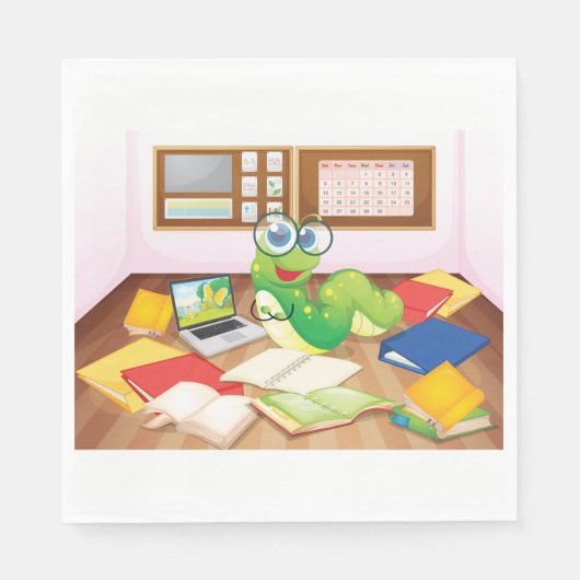 Bookworm in der Klasse Serviette (Vorderseite)