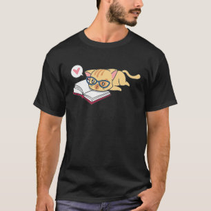 Bookworm Katze Buch I Liebe Leserbuch T-Shirt