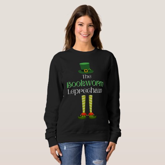 Bookworm Leprechaun Matching Family Group St. Patr Sweatshirt (Vorne ganz)