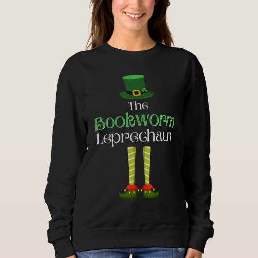 Bookworm Leprechaun Matching Family Group St. Patr Sweatshirt (Vorderseite)