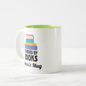 Bookworm Librarian Niedlich Reading Gift Zweifarbige Tasse (Vorderseite Links)