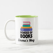Bookworm Librarian Niedlich Reading Gift Zweifarbige Tasse (Links)