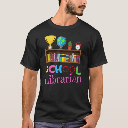 Bookworm Library Worker Cute School Librarian T-Shirt (Vorderseite)