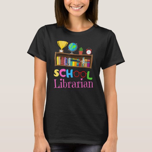 Bookworm Library Worker Cute School Librarian T-Shirt (Vorderseite)