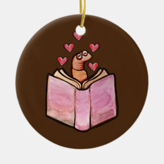Bookworm Niedlich Bookish Leser Artwork Keramik Ornament