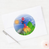 Bookworm Niedlich Fun Kid's School Round Stickers (Umschlag)