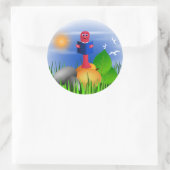 Bookworm Niedlich Fun Kid's School Round Stickers (Tasche)