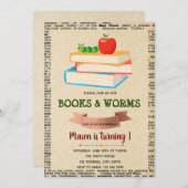 Bookworm-Party-Einladung Einladung (Vorne/Hinten)