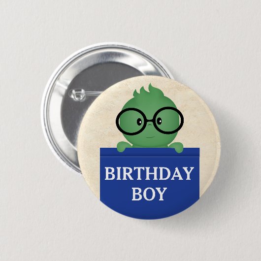 Bookworm Personalisiert Birthday Boy Button (Vorne & Hinten)
