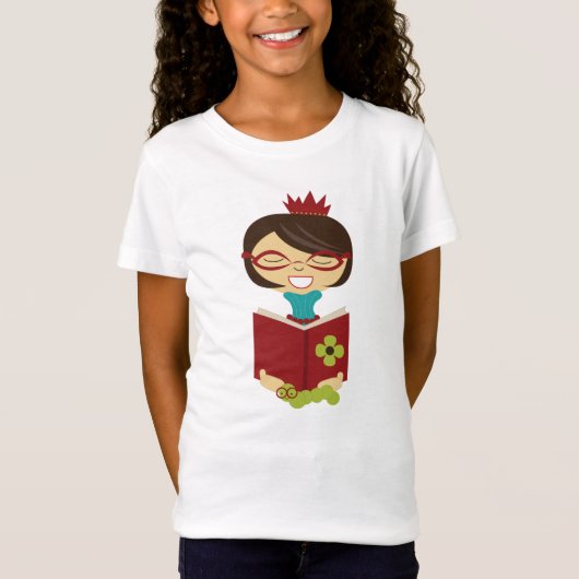 Bookworm Princess Girls' T - Shirt (Vorderseite)
