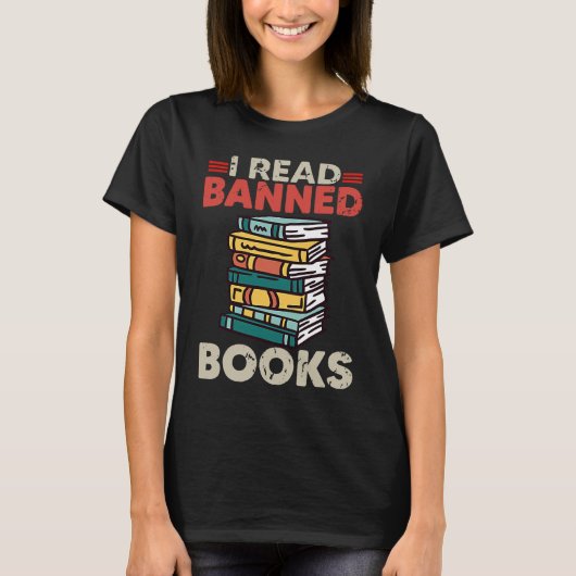 Bookworm Reading Book Ban Reader I Read Banned Boo T-Shirt (Vorderseite)