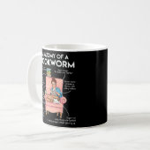 Bookworm Reading Books Kaffeetasse (Vorderseite Links)