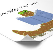 Bookworm Reading Books Poster (Ecke)