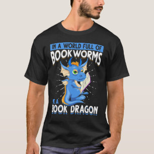 Bookworm Reading Dragon Mythical Creature Book Dr. T-Shirt