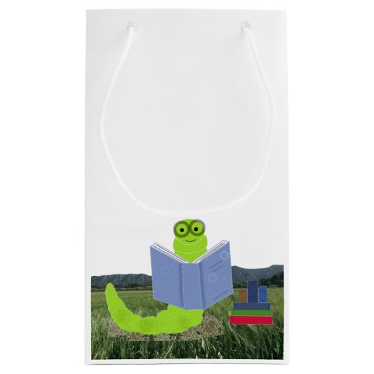 Bookworm Reading Gift Bag Kleine Geschenktüte (Rückseite)