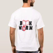 Bookworm Reading Typografy Design T-Shirt (Rückseite)