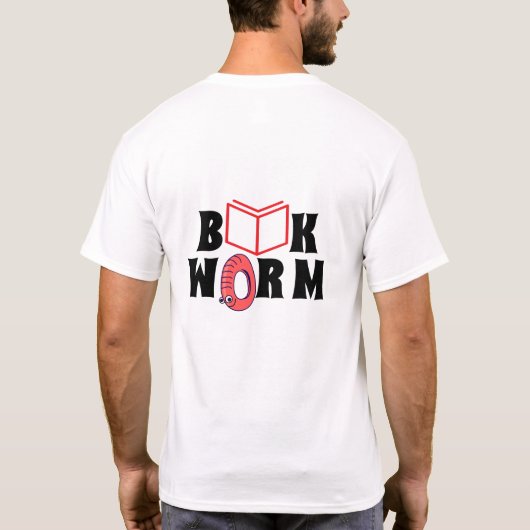Bookworm Reading Typografy Design T-Shirt (Rückseite)