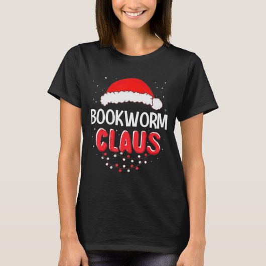 Bookworm Santa Claus Christmas Matching Costume T-Shirt (Vorderseite)