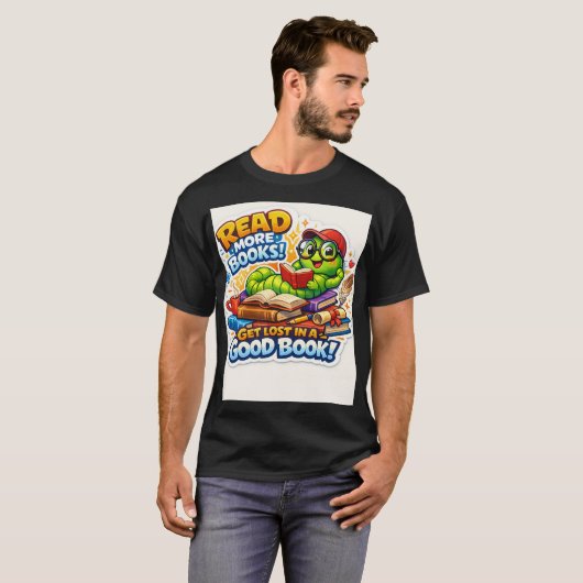 Bookworm Vibes: Read More, Stress Less T-Shirt (Vorne ganz)