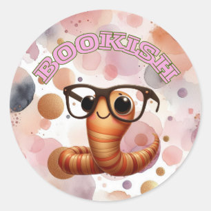 Bookworm Whimsical Aufkleber