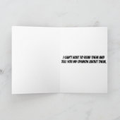 Bookwormosaurus rex sitzt im Stuhllesebuch Karte (Innenseite)