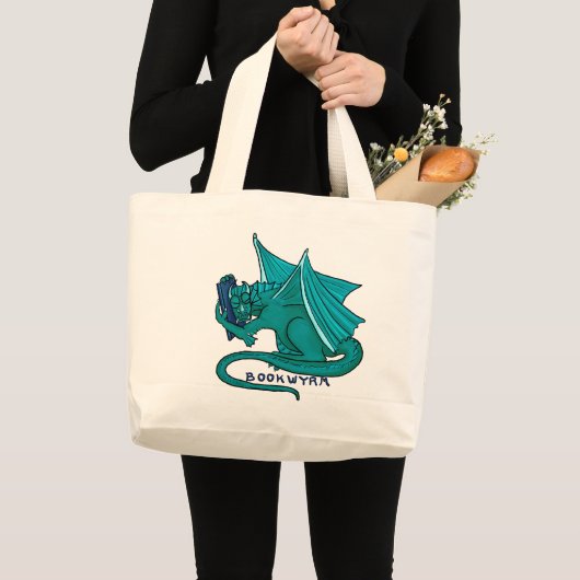 Bookwyrm Buch-Umarmungs-Tasche (riesig) Jumbo Stoffbeutel (Vorderseite (Produkt))