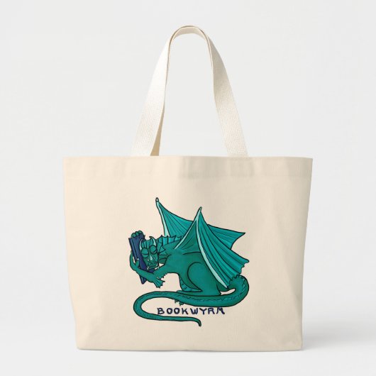 Bookwyrm Buch-Umarmungs-Tasche (riesig) Jumbo Stoffbeutel (Vorne)