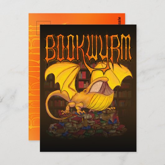 Bookwyrm: Der Bibliotheksdrache Postkarte (Vorne/Hinten)