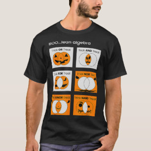 Boolean Algebra Trick oder Treat Pumpkin Venn Diag T-Shirt