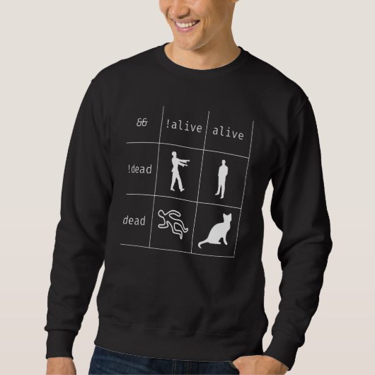Boolean Logic Alive and Dead Programmer Cat 3 Sweatshirt (Vorderseite)