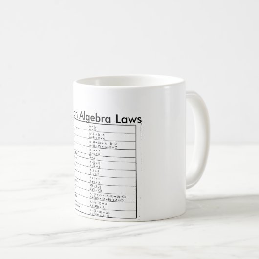 Boolesche Algebra-Gesetzschnelle Rererence Tasse (VorderseiteRechts)