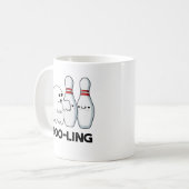 Booling Niedlichen Halloween Bowling Ghost Pun Kaffeetasse (Vorderseite Links)