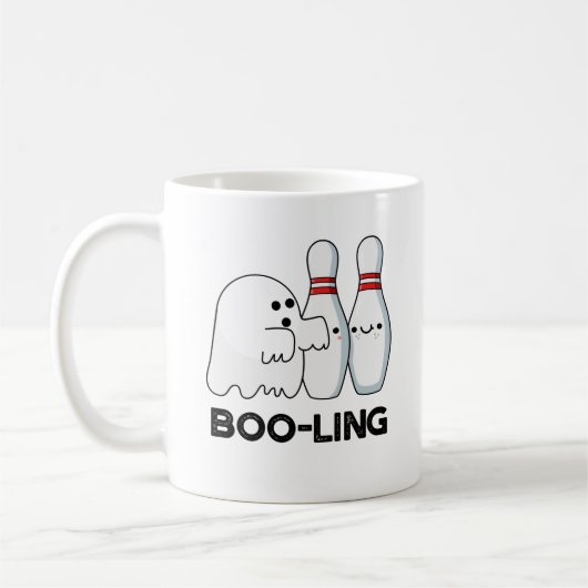 Booling Niedlichen Halloween Bowling Ghost Pun Kaffeetasse (Links)