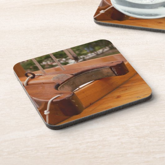 Boom aus Holz Joggen Joggen Untersetzer aus hartem (Linke Seite)