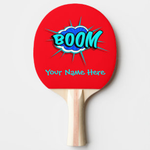 Boom Bang Red & Blue Personalisiert Tischtennis Schläger