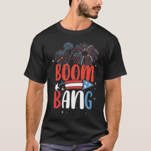 Boom Bang USA 4. Juli Amerikanische Flagge T-Shirt