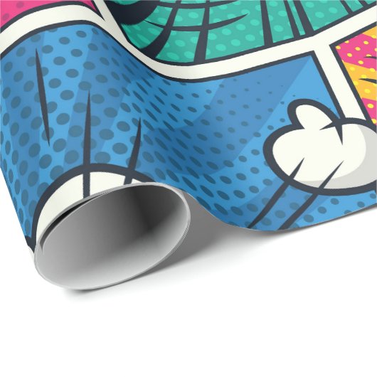 Boom Bang Wow Retro Comic Explosionen Geschenkpapier (Rolleneckpunkt)