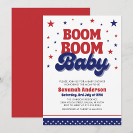 Boom Boom Baby 4. Juli Patriotic Baby Dusche Einladung