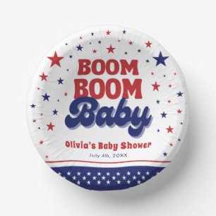 Boom Boom Baby 4. Juli Patriotic Baby Dusche Pappteller