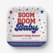 Boom Boom Baby 4. Juli Patriotic Baby Dusche Pappteller (Vorderseite)