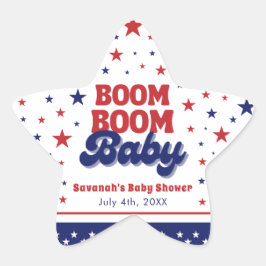 Boom Boom Baby 4. Juli Patriotic Baby Dusche Stern-Aufkleber