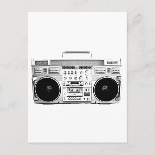 Boom Box Ghetto Blaster 80er 70er Kassettenplayer Postkarte (Vorderseite)