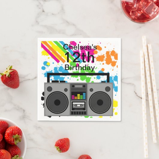 Boom Box Paper Napkins 80er Serviette (Beispiel)