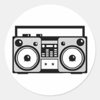 Boom Box Runder Aufkleber