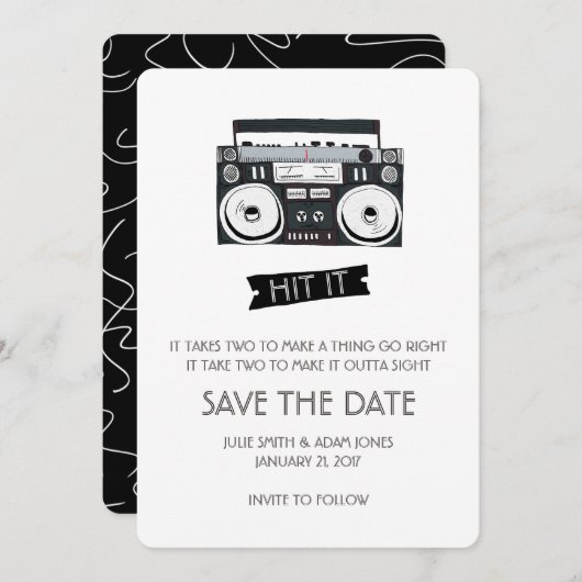 Boom Box Wedding - Save the Date (Vorne/Hinten)